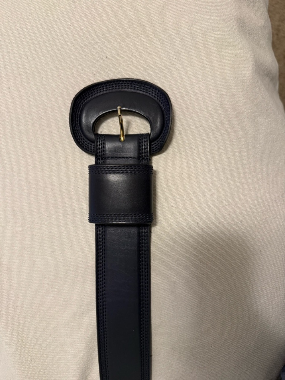 Sezane navy leather belt - Picture 3 of 7